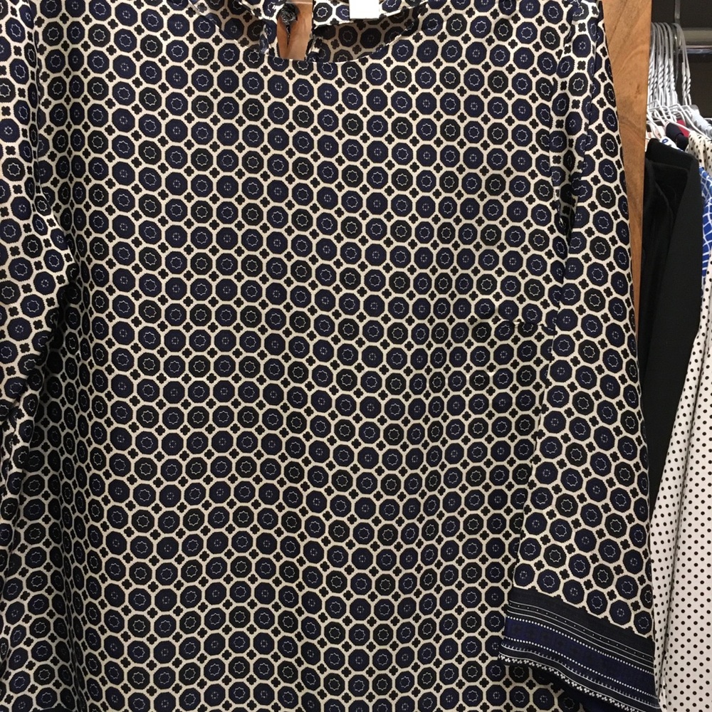 Kenar Blue and White Patterned Blouse